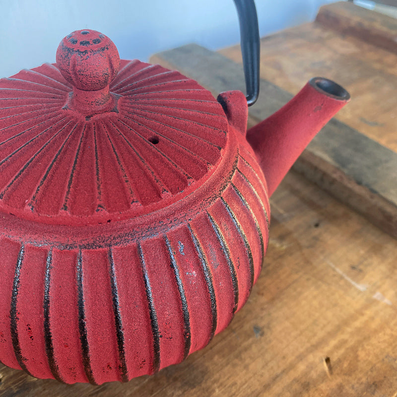 Red Cast Iron Teapot - Ti Ani - Wild & Organic Tea